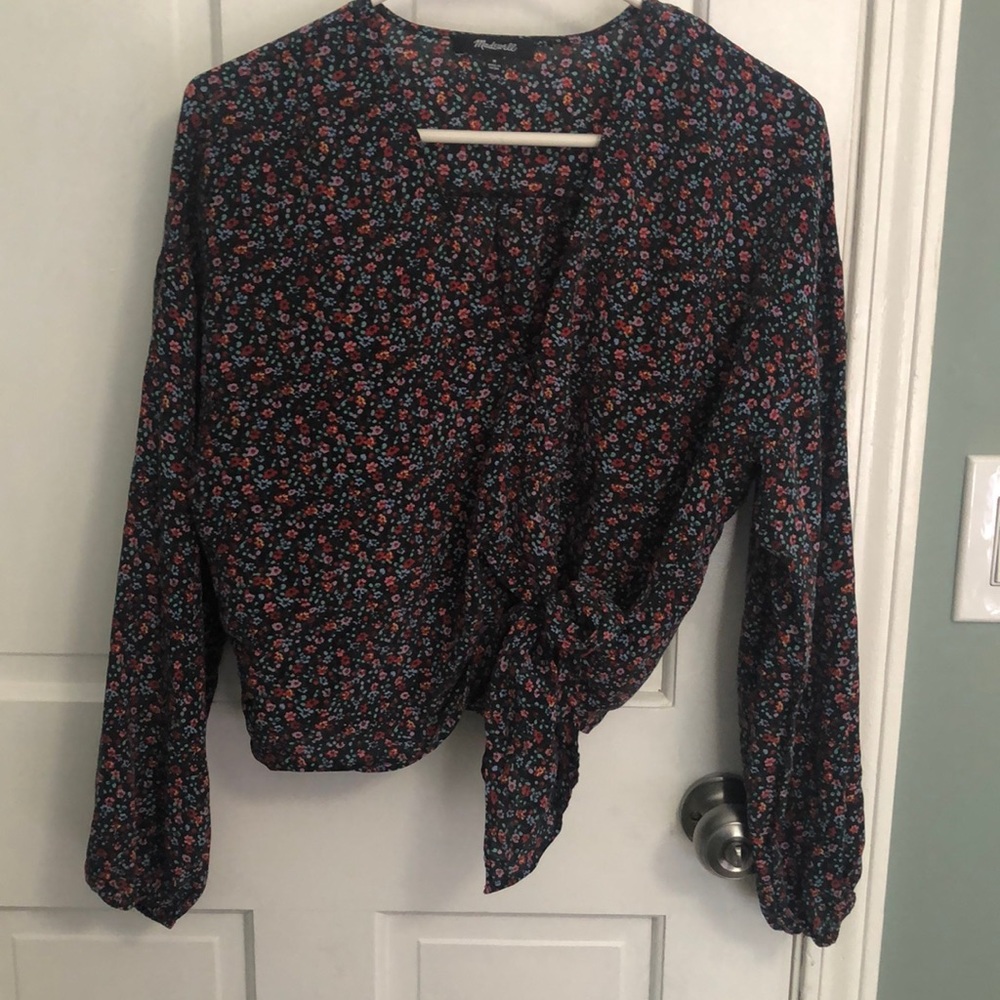 Madewell floral crop with side bow